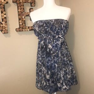 Camouflage blue/ivory mini dress